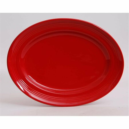 TUXTON CHINA 13.75 in. x 10.5 in. Concentrix Oval Platter Coupe - Cayenne - 6 pcs CQH-136